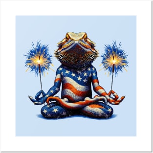 Patriot Bearded Dragon Meditation Posters and Art